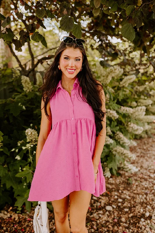 Strapless mini dresses for a beach vacation Write It Down Tunic Dress In Pink