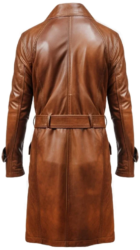 Men Brown Leather Coat- Leather Coat Brown for Men