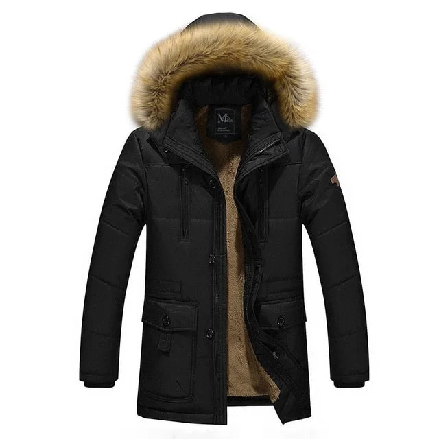 New Parka Men Solid Male Clothing Cotton Padded Winter Jacket Windproof Thick Coats Men Outerwear