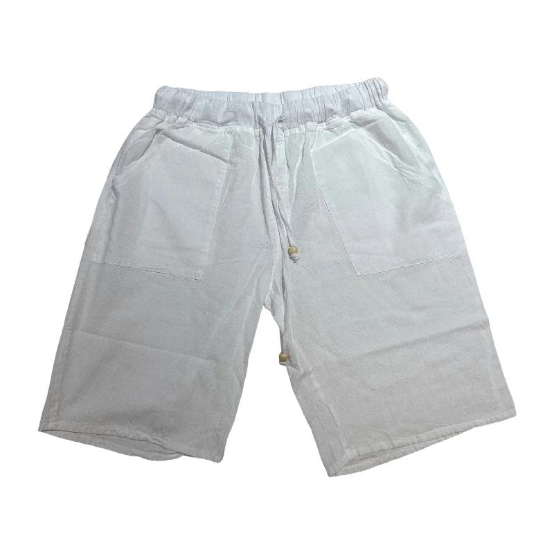 Seaspice White Double Pocket Peruvian Cotton Shorts