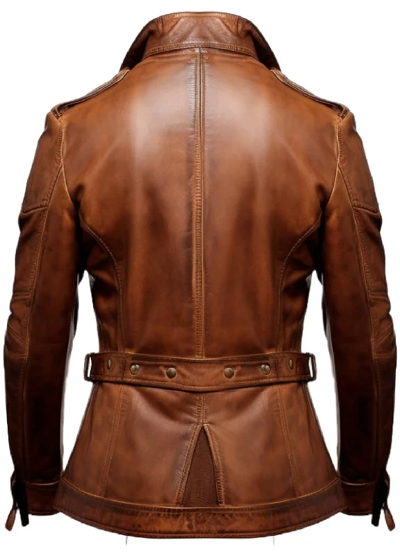 Vintage Brown Stylish Leather Coat