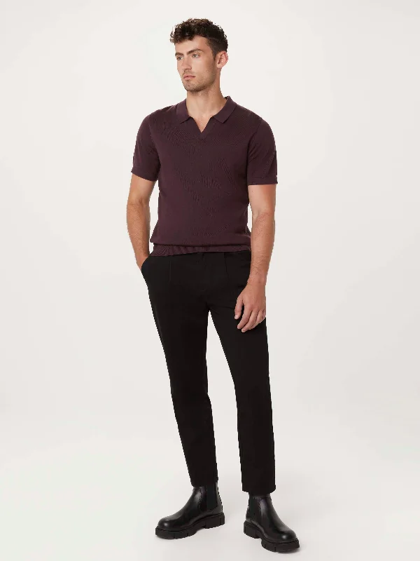 The Johnny Collar Merino Polo in Purple