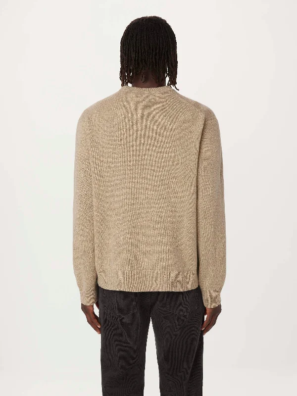 The Lambswool Intarsia Sweater in Natural Beige