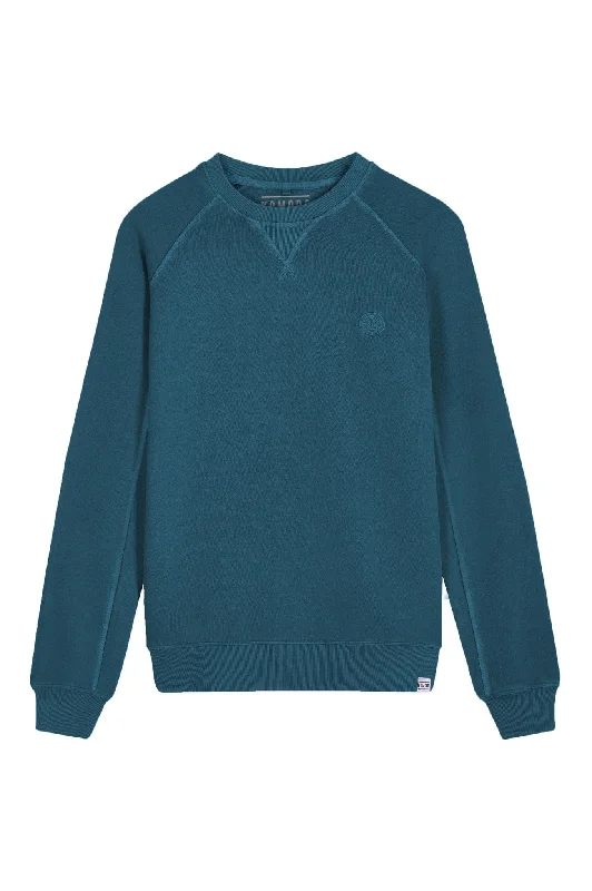 Anton Men's Organic Cotton Crewneck | Teal Blue