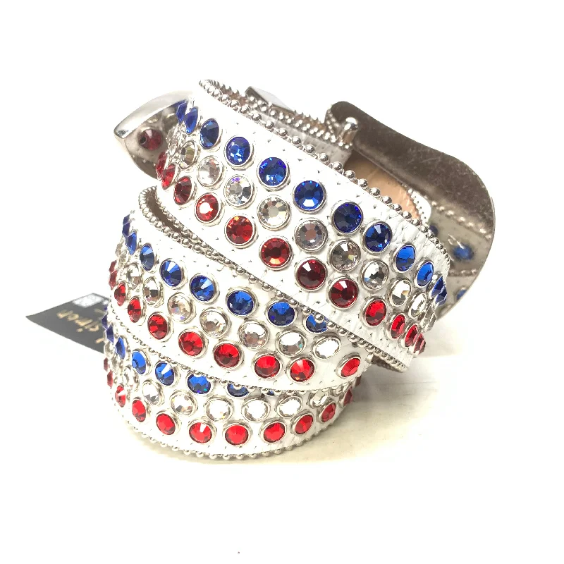 b.b. Simon American Flag White Fully Loaded Crystal Belt