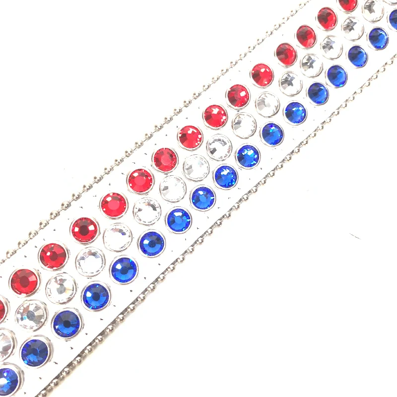 b.b. Simon American Flag White Fully Loaded Crystal Belt