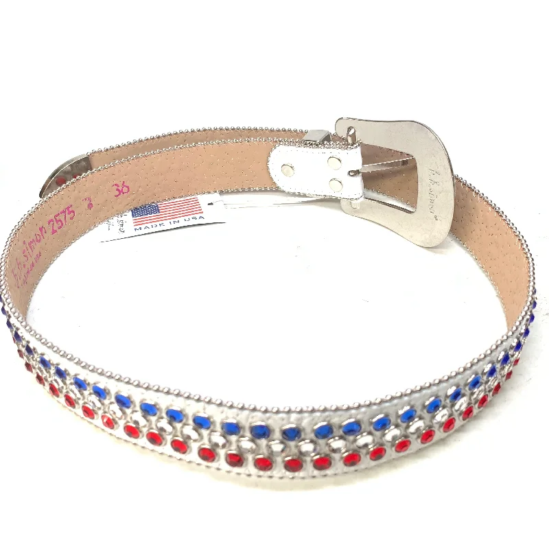 b.b. Simon American Flag White Fully Loaded Crystal Belt