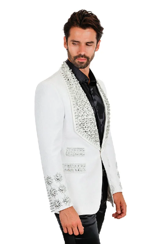 Barabas Elite White POSITIVE ARTISTIC Crystal Blazer