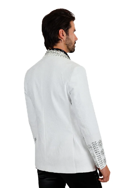 Barabas Elite White POSITIVE ARTISTIC Crystal Blazer