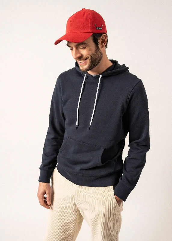 Benji hooded sweatshirt - plain, in fleece (AMIRAL)