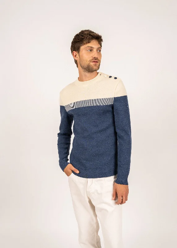 Bretagne sailor jumper - slim fit, in pure new wool (JEAN/ECRU)