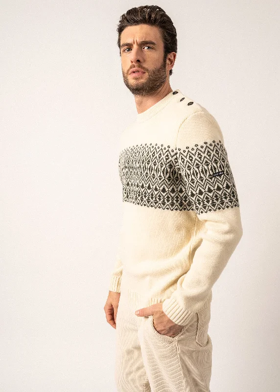 Cancale Escapade Sailor Jumper - jacquard pattern (ECUME/VEGETAL)