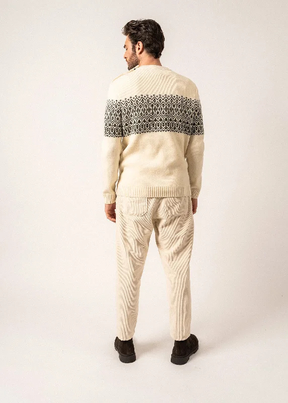 Cancale Escapade Sailor Jumper - jacquard pattern (ECUME/VEGETAL)