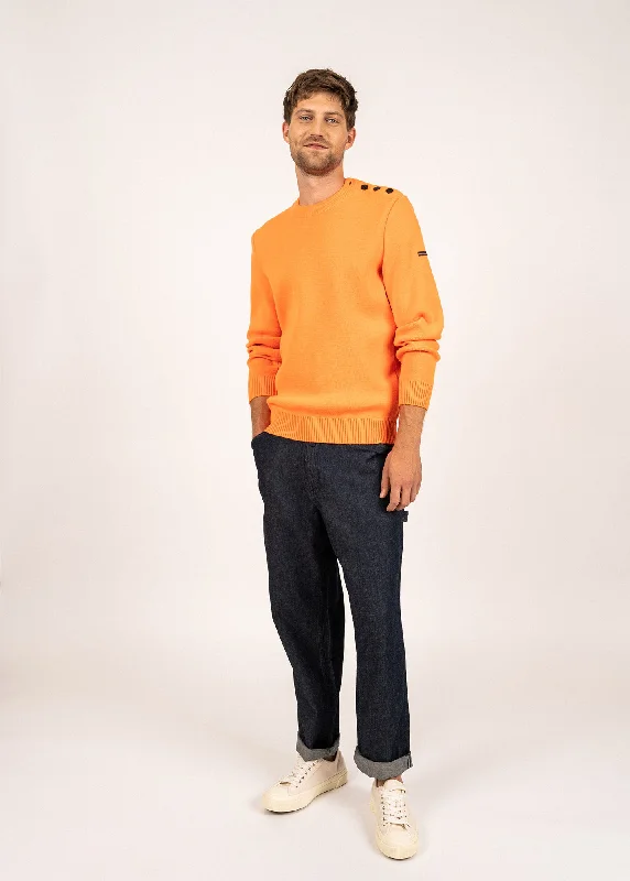 Cancale sailor jumper - regular fit, in pure new wool (ORANGE FLUO)