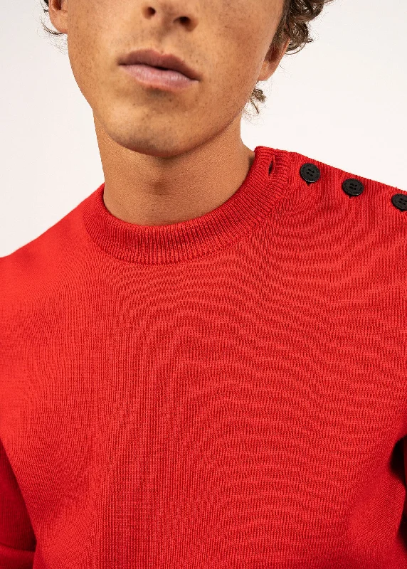 Cancale sailor jumper - regular fit, in pure new wool (ROUGE)