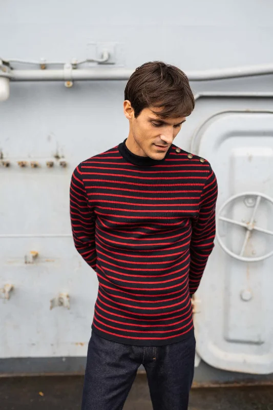 Compas striped sailor jumper - SAINT JAMES x Marine Nationale (NAVY/MEDOC)