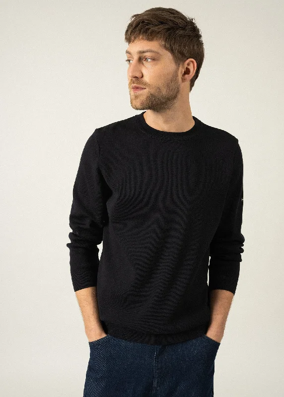 Cruiser round neck jumper - in soft wool (NAVY)