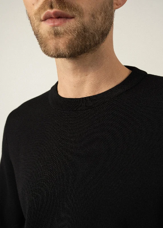 Cruiser round neck jumper - in soft wool (NOIR)