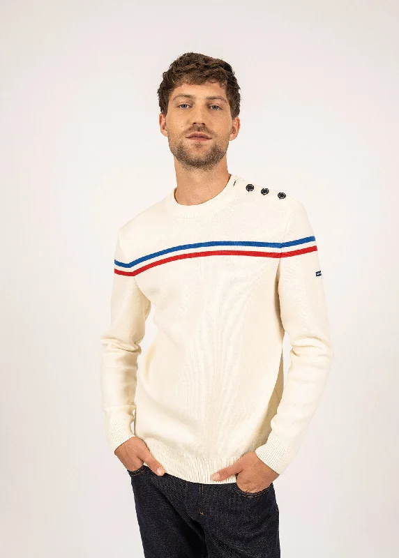 Elysée jumper with placed stripes - SAINT JAMES x Elysée (ECUME/TULIPE/GITANE)