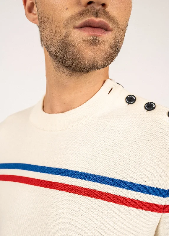 Elysée jumper with placed stripes - SAINT JAMES x Elysée (ECUME/TULIPE/GITANE)