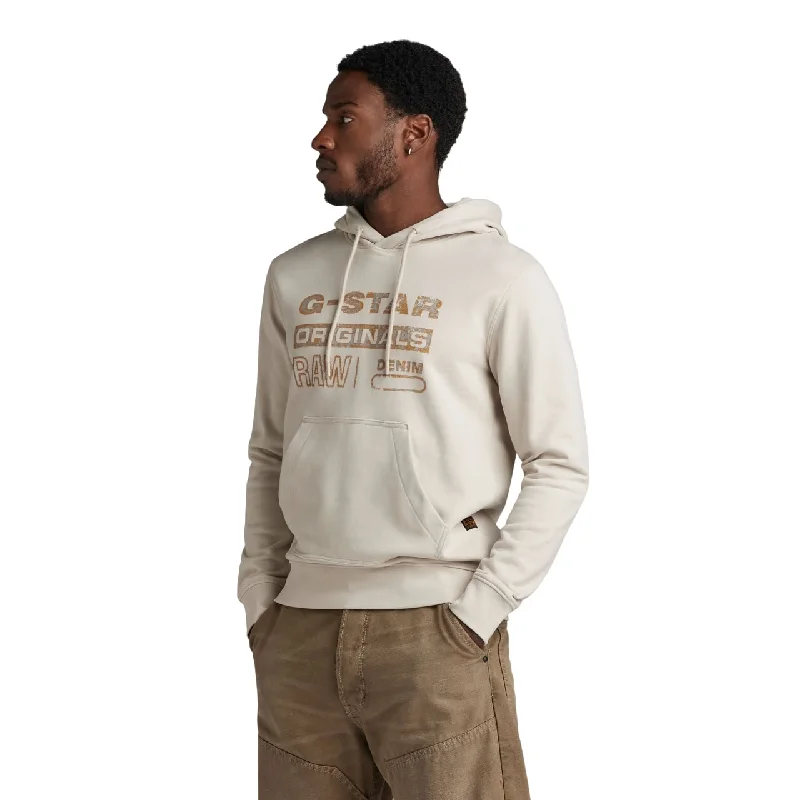 G-Star Men's Distressed Origionals Hooded Sweater