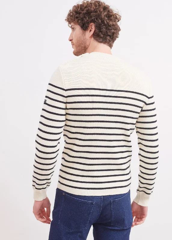 Galiote striped sailor jumper - regular fit, in blended wool (ECUME/NAVY)