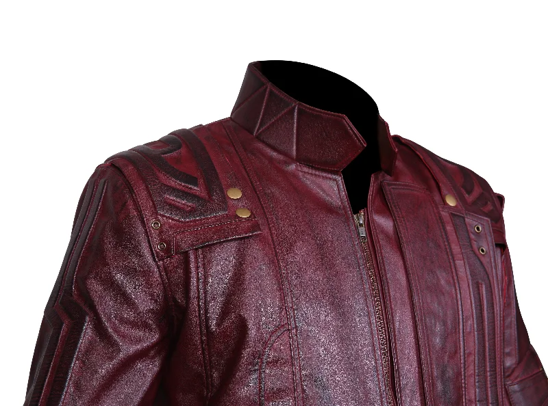 Men's New American Trench Maroon Leather Coat