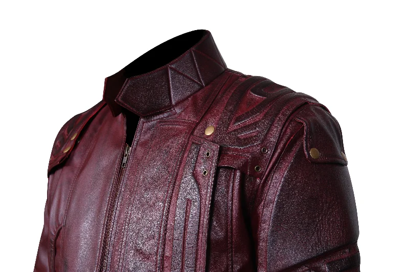 Men's New American Trench Maroon Leather Coat