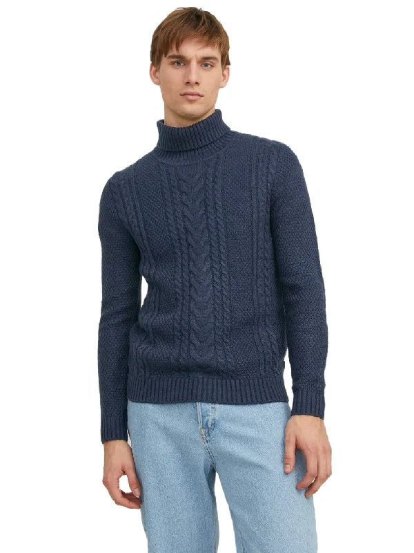 JJCRAIG Roll Neck Knit Jumper Blue