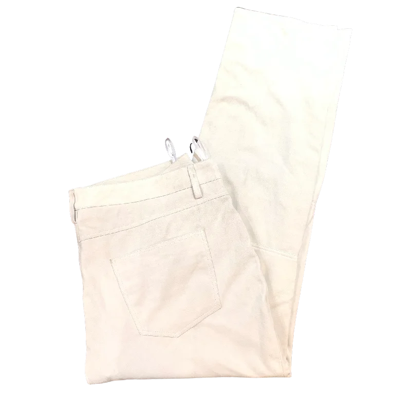 Kashani Men's White Suede Straight Cut Pants