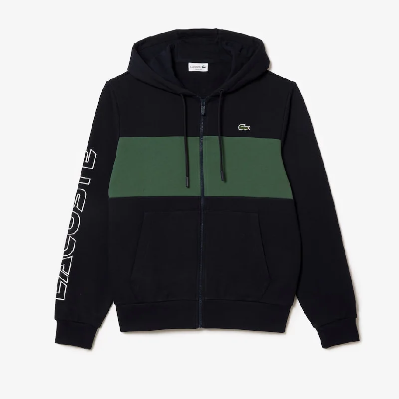 Lacoste Men's Colorblock Logo Zip-Up Long Sleeve Hoodie