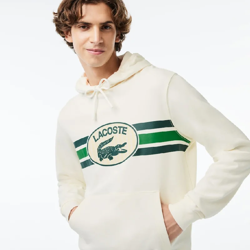 Lacoste Men's Loose Fit Front Graphic Long Sleeve Hoodie