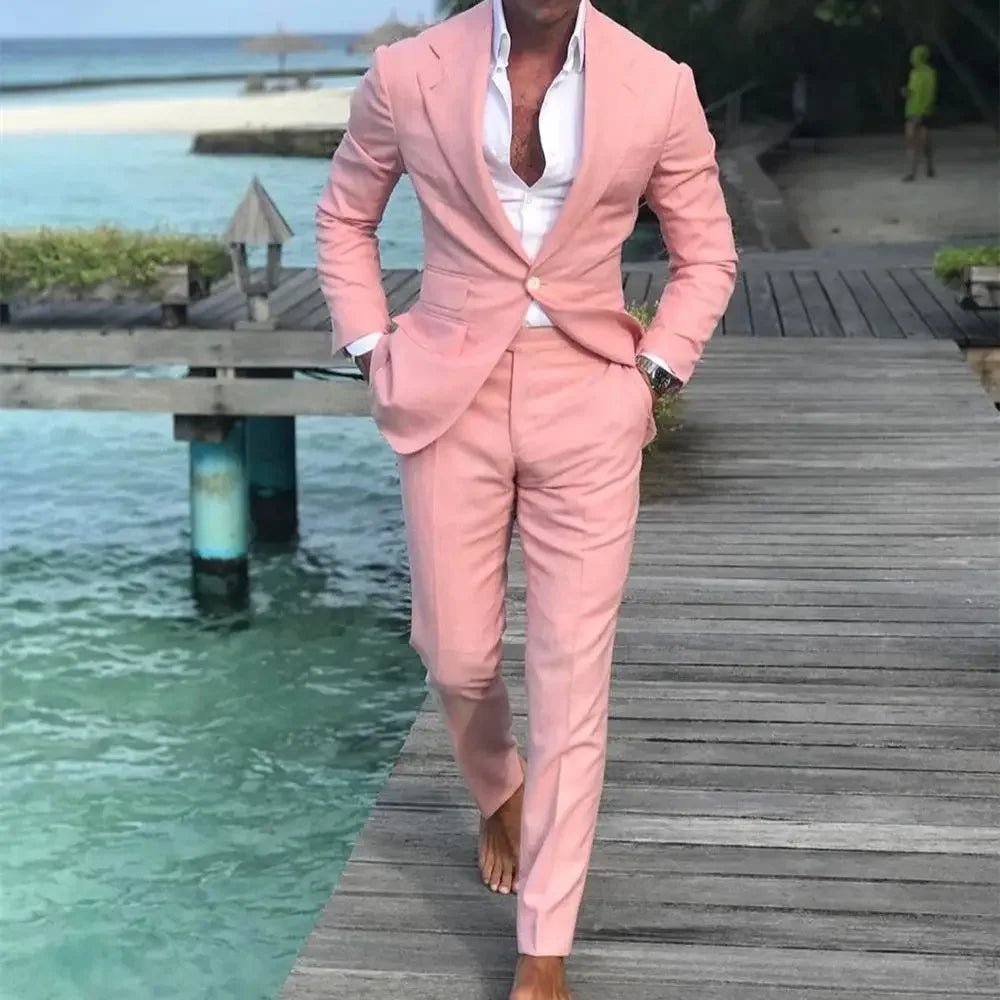 Coat Pants Designs Summer Beach Men Suits