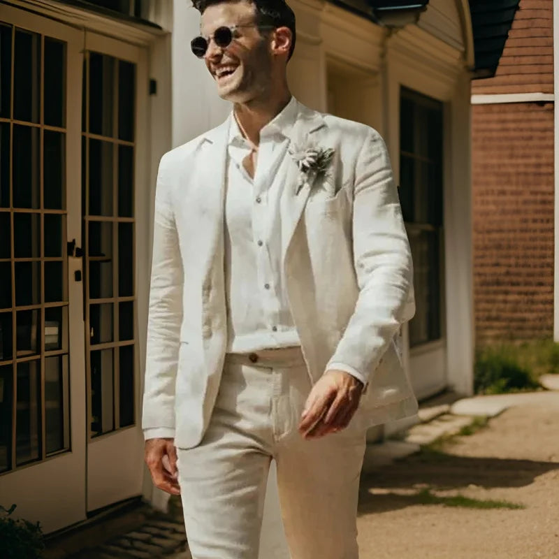 Men Suits for Wedding Summer Groom Blazer with Trousers