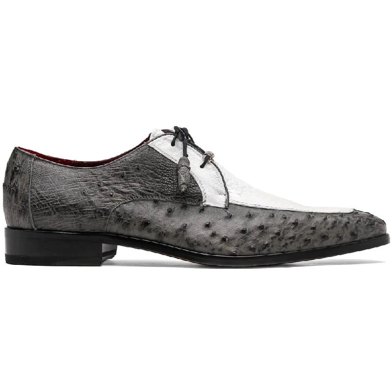 Marco Di Milano Andretti White / Grey Ostrich Leg Dress Shoes