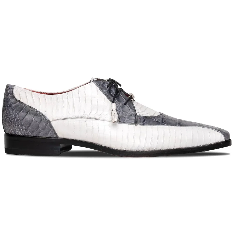 Marco Di Milano Moncalieri Gray / White Alligator & Cobra Dress Shoes