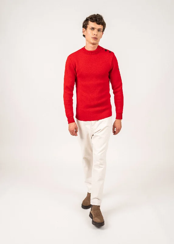 Matelot authentic sailor jumper - slim fit, in pure new wool (ROUGE)