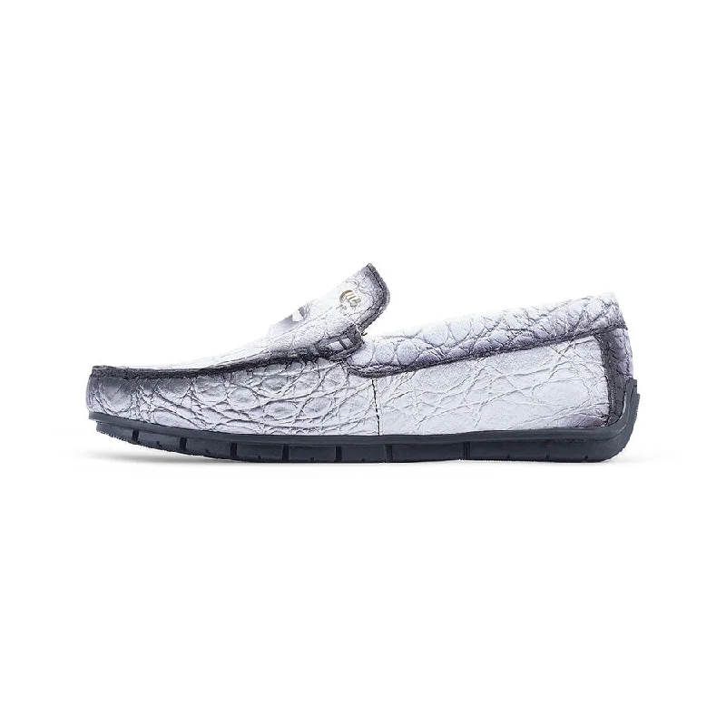 Mauri 3517/1 White / Black Alligator Sprinter Driving Loafers