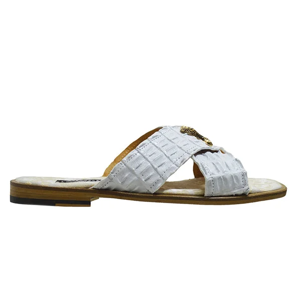 Mauri 5134 Coral Hornback Skin Sandals White