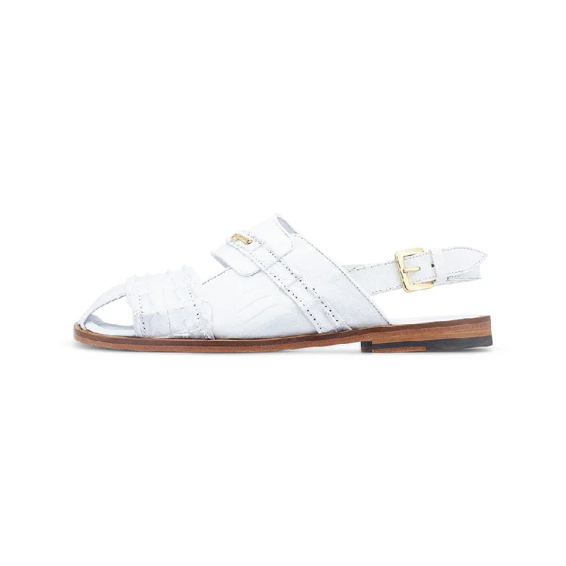 Mauri 5171 Bali Ostrich Leg / Hornback Sandals White