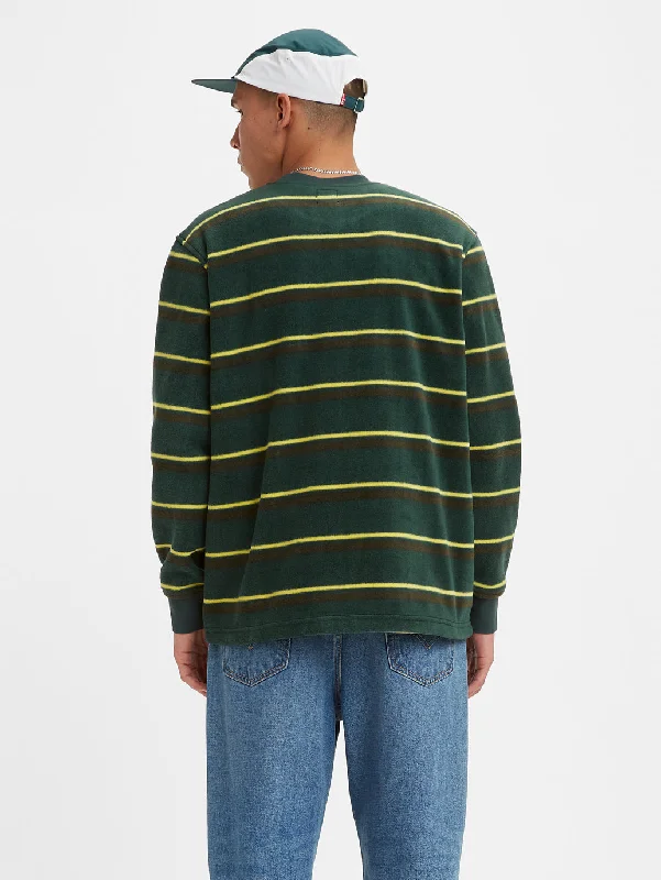 Men's Striped Crew Neck Sweatshirt