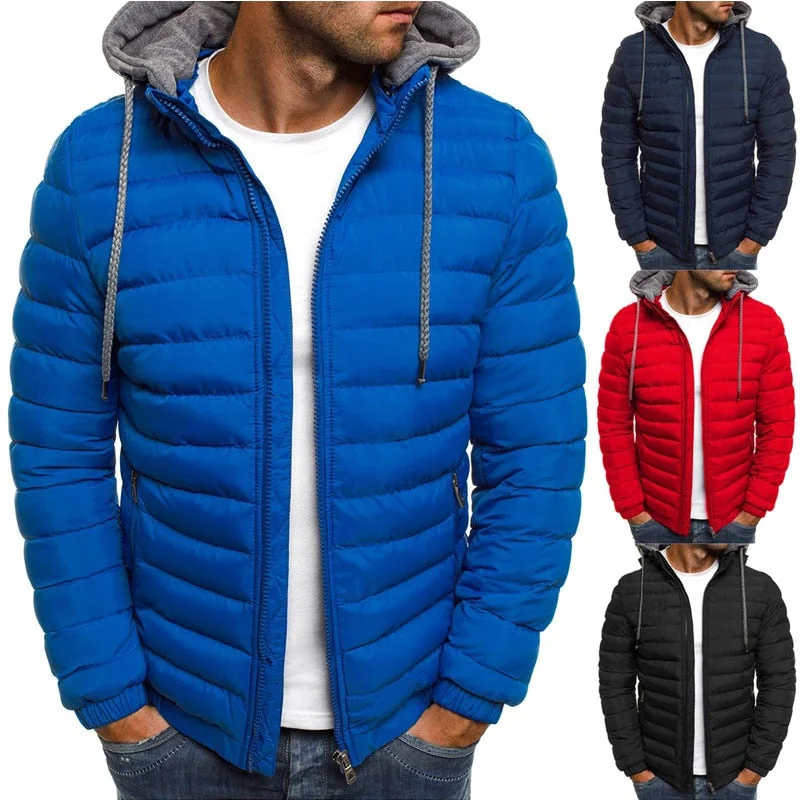 New Mens Fashion Winter Coat Men Hooded Jacket Cotton Casual mens Jackets and Coats Warm Overcoat Streetwear Men Thick parka