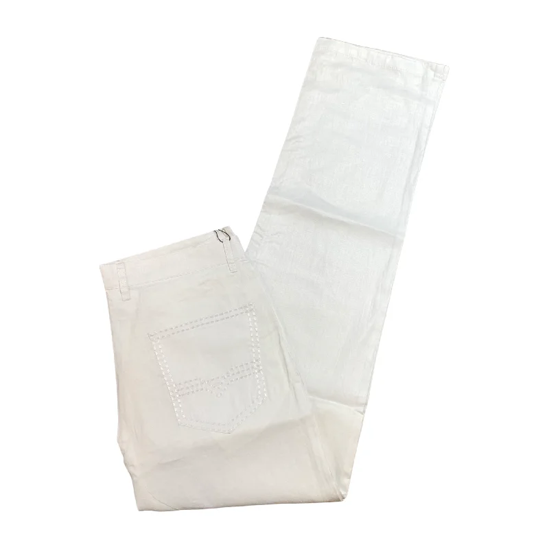 Prestige White Double Stitch Linen Pants