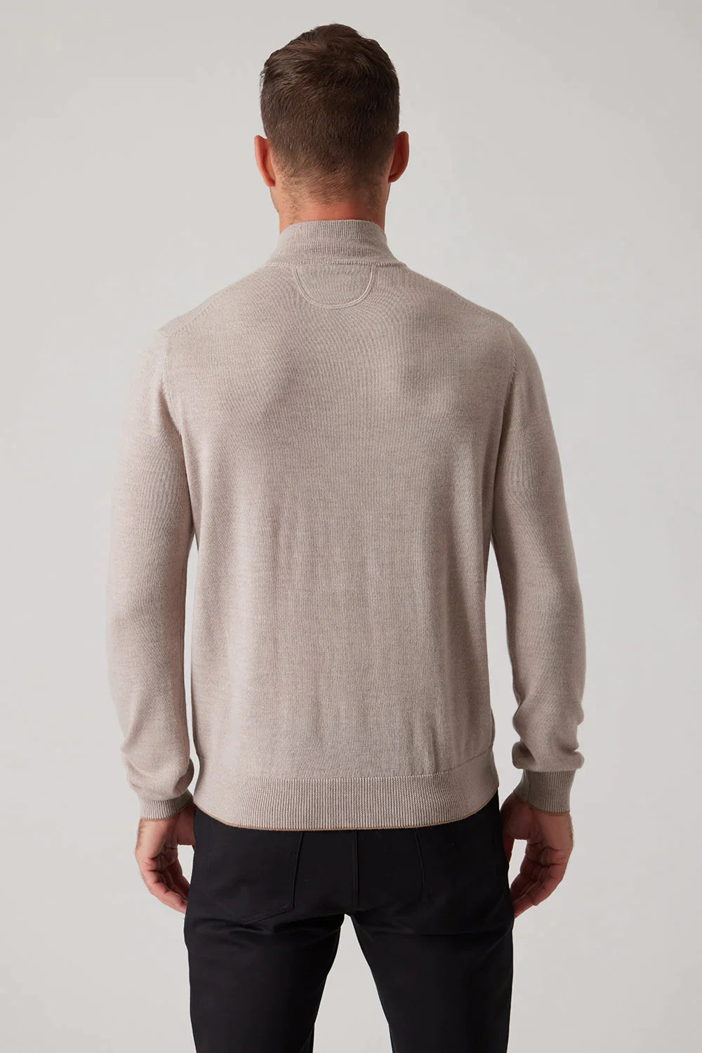 Raffi L/S Zip Mock in Oat