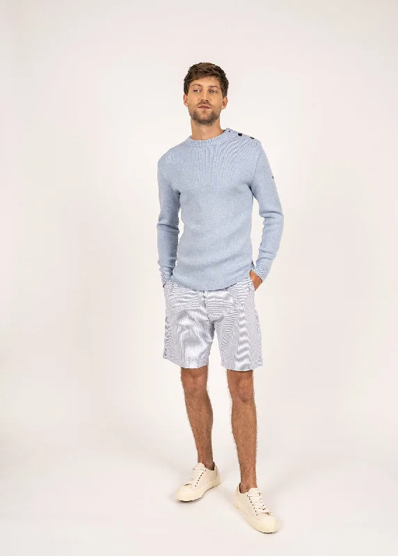 Rochefort sailor jumper - slim fit, in merino wool (CIEL CHINE)