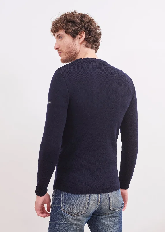 Rochefort sailor jumper - slim fit, in merino wool (NAVY)