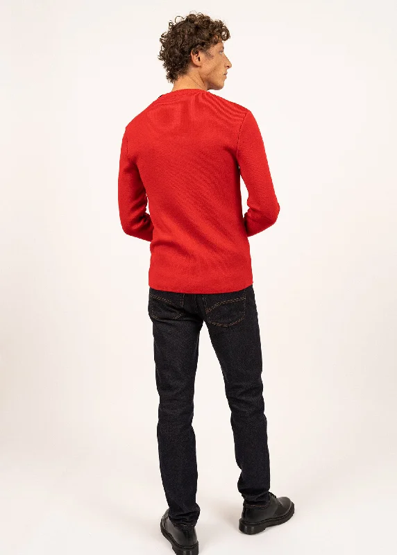 Rochefort sailor jumper - slim fit, in merino wool (ROUGE)