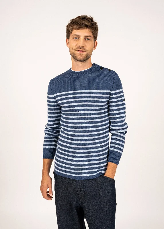 Rochefort striped sailor jumper - slim fit, in merino wool (JEAN/CIEL CHINE)