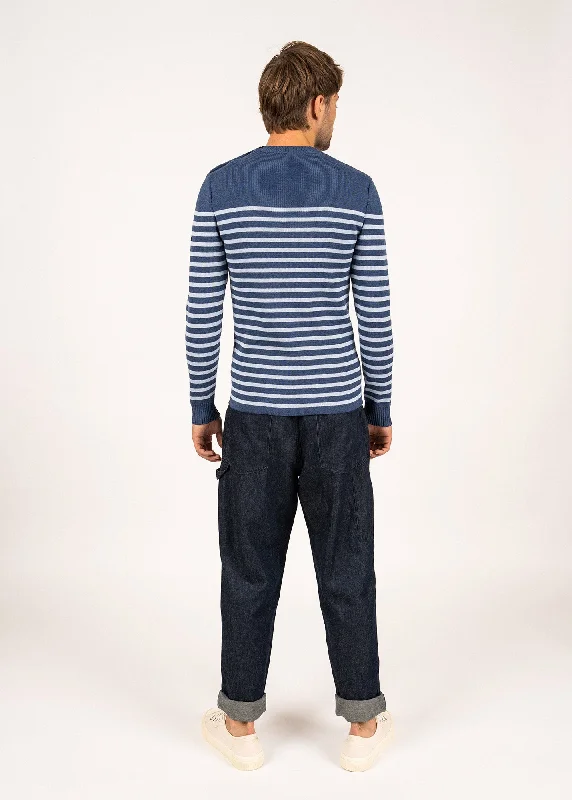 Rochefort striped sailor jumper - slim fit, in merino wool (JEAN/CIEL CHINE)