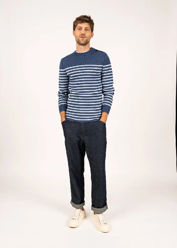 Rochefort striped sailor jumper - slim fit, in merino wool (JEAN/CIEL CHINE)